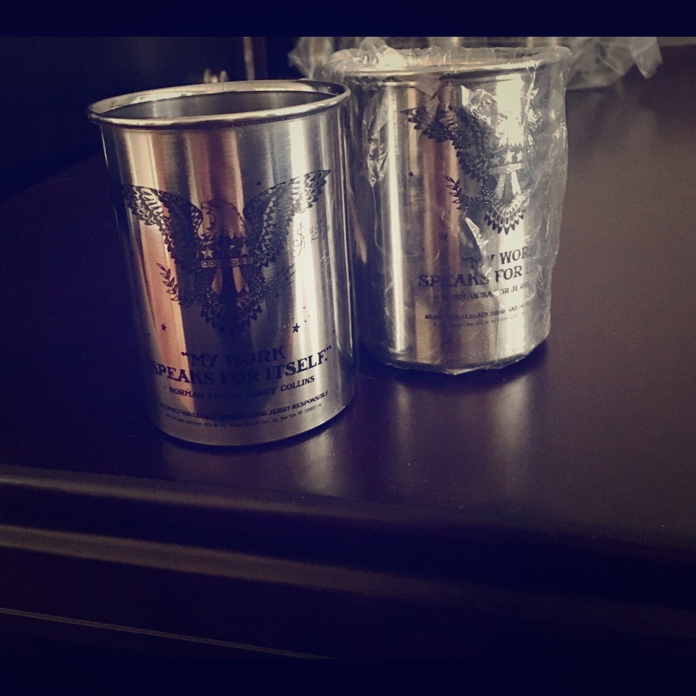 Set of 2 stainless steel SJ mugs